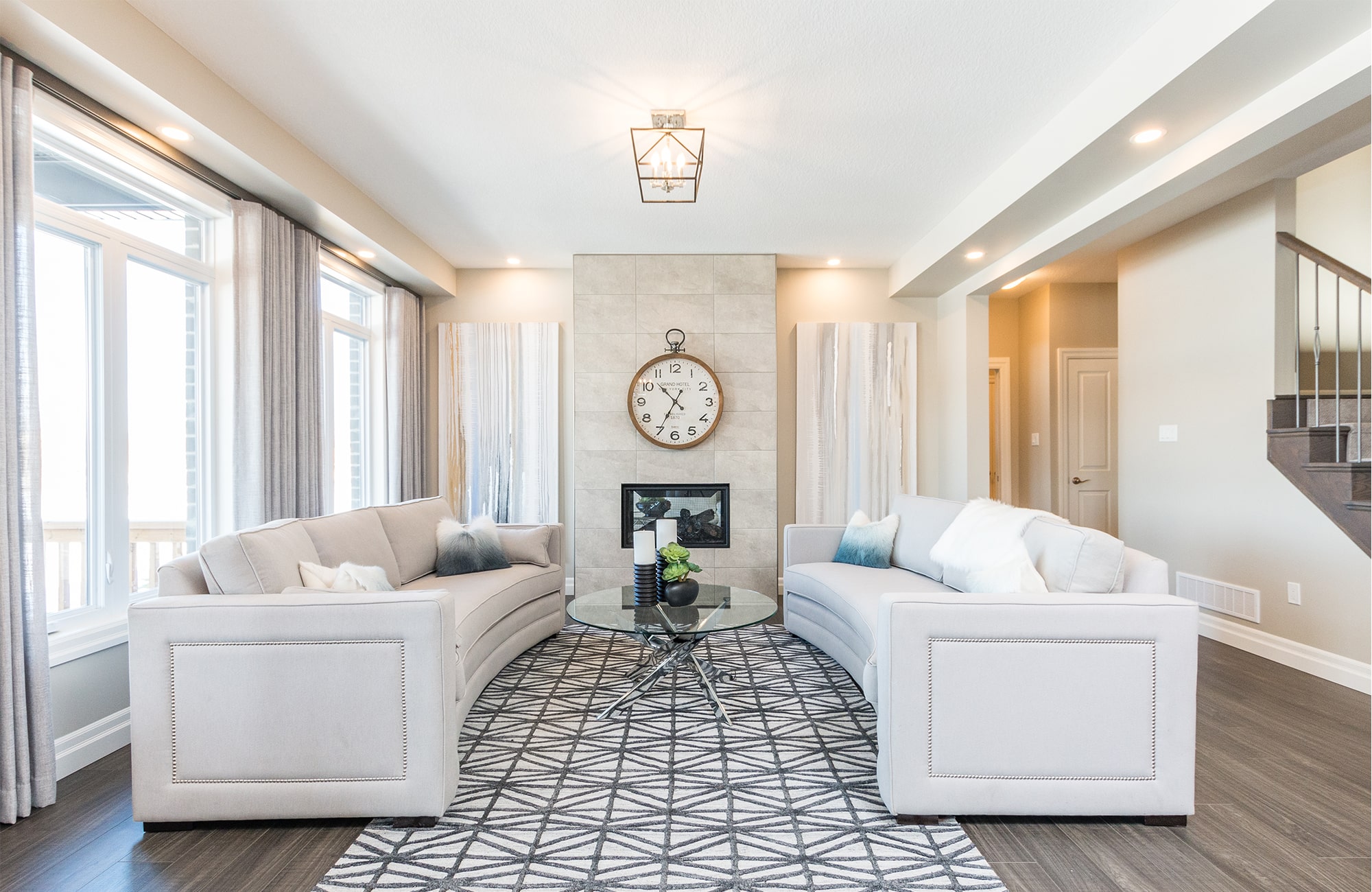 Bright, open concept living room at Rembrandt Walk