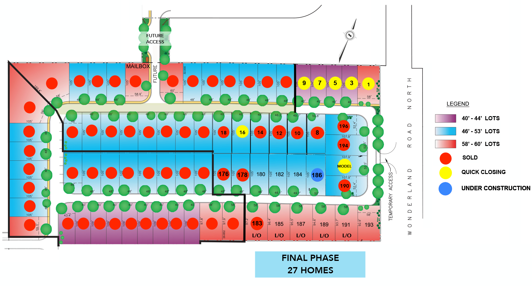 Community map of Rembrandt Walk showing availability of homes