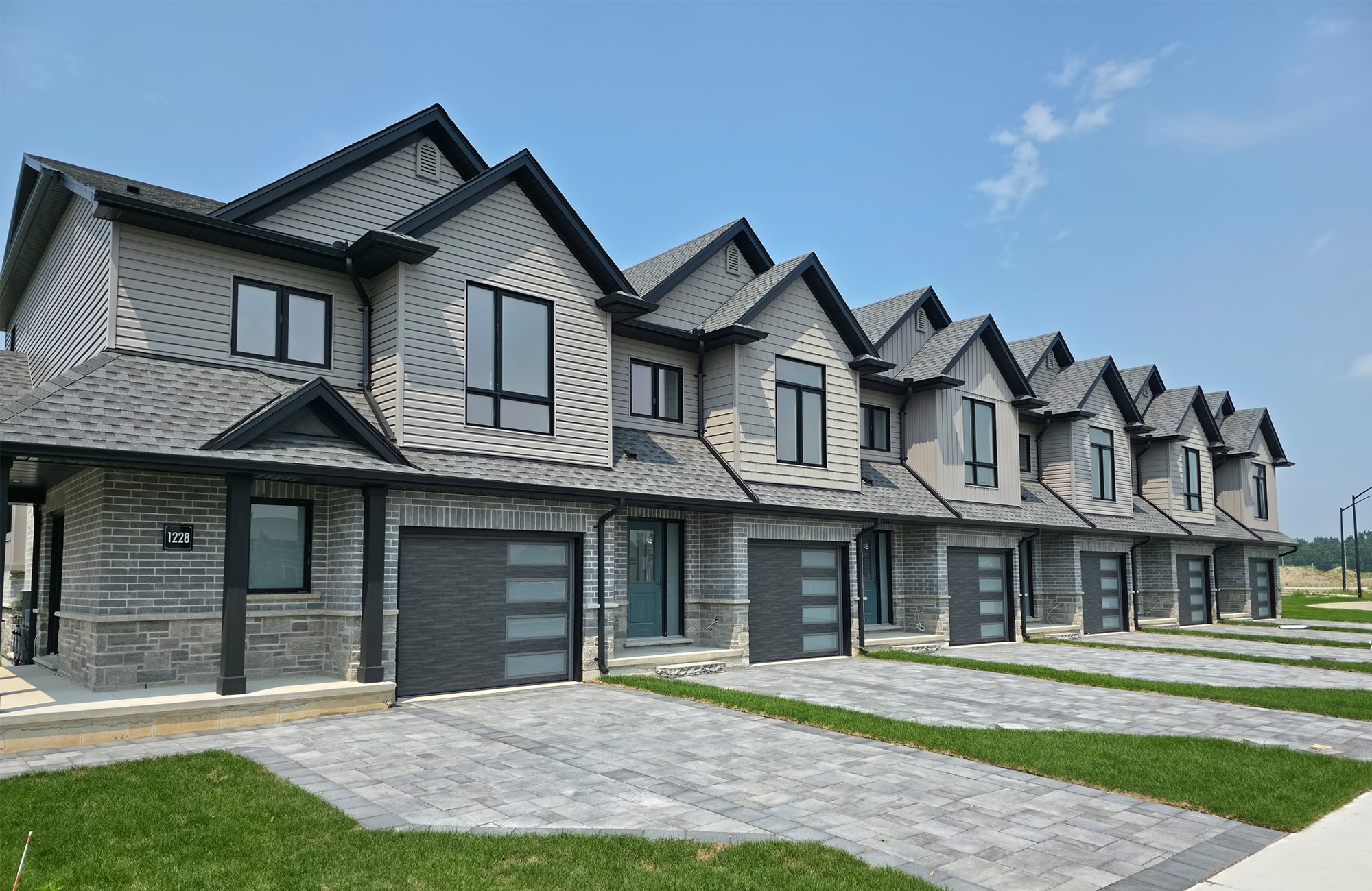 Exterior view The Nest 2 townhomes in Northeast London.