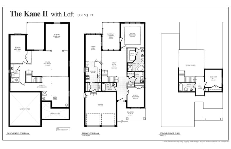 The Kane II with Loft - Floor Plan - The Towns 